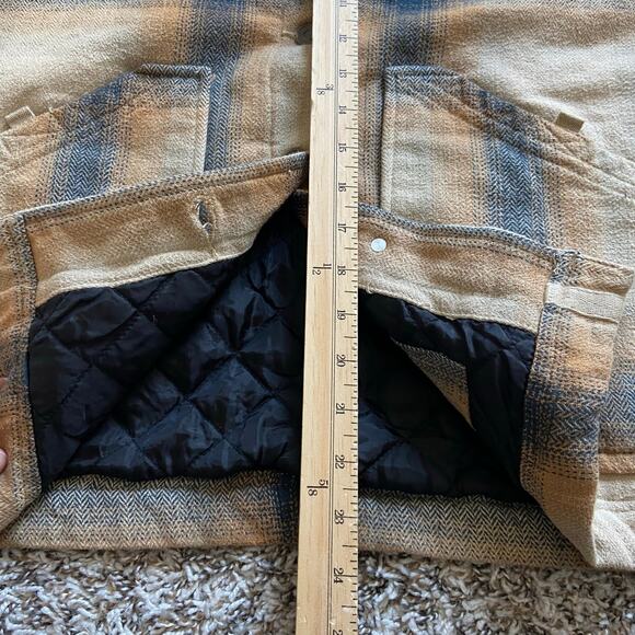 Prana Bridges Flannel Jacket Women's Small Sandstone Quilted Lining Chore Coat - Picture 11 of 13